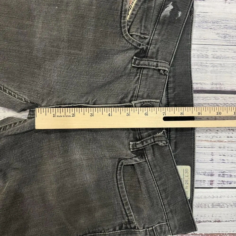 Diesel Liv Jeans 26x30 Made in Italy Gray Wash Stretch Straight Leg - Picture 11 of 13